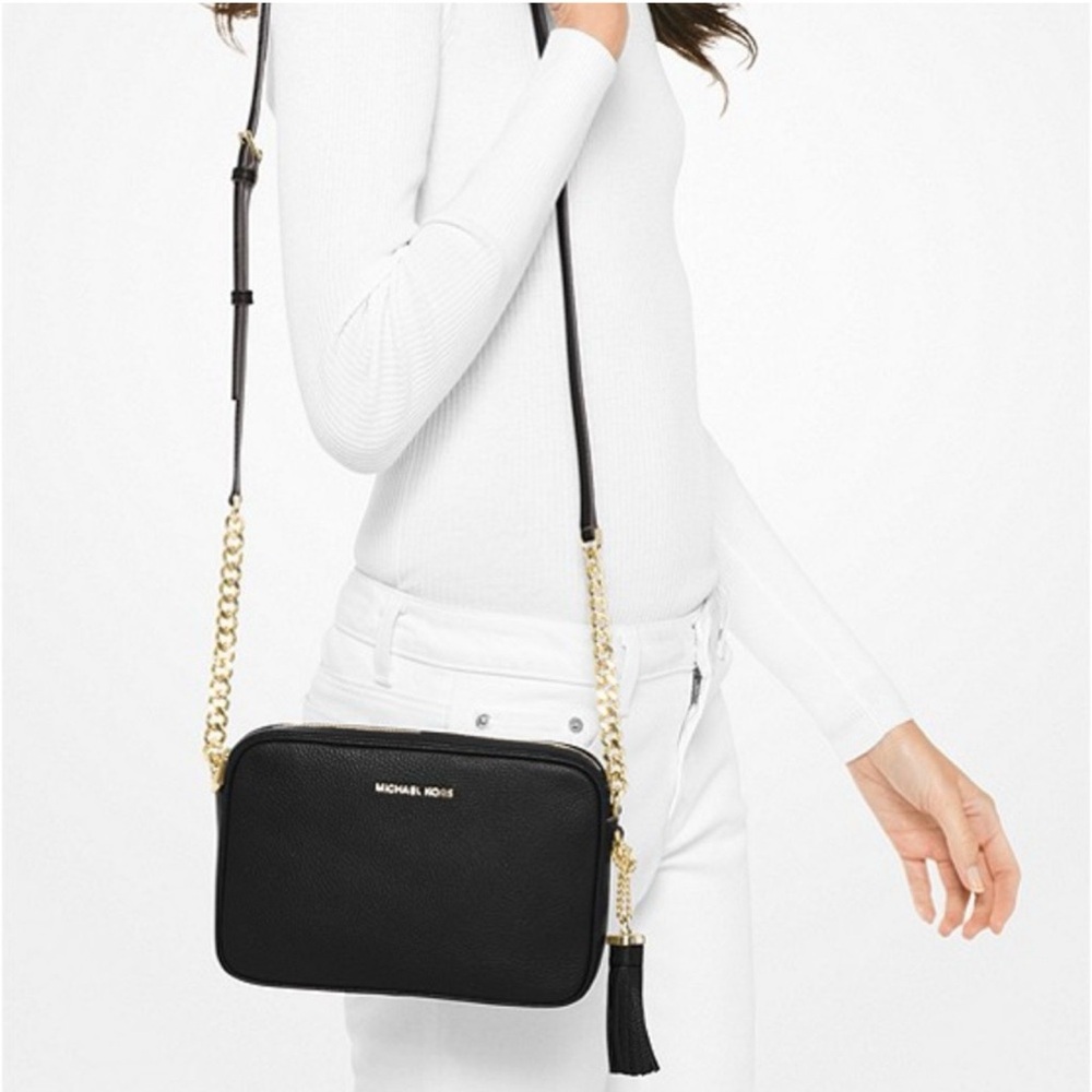 NWT Michael Kors Black and Gold Crossbody Bag